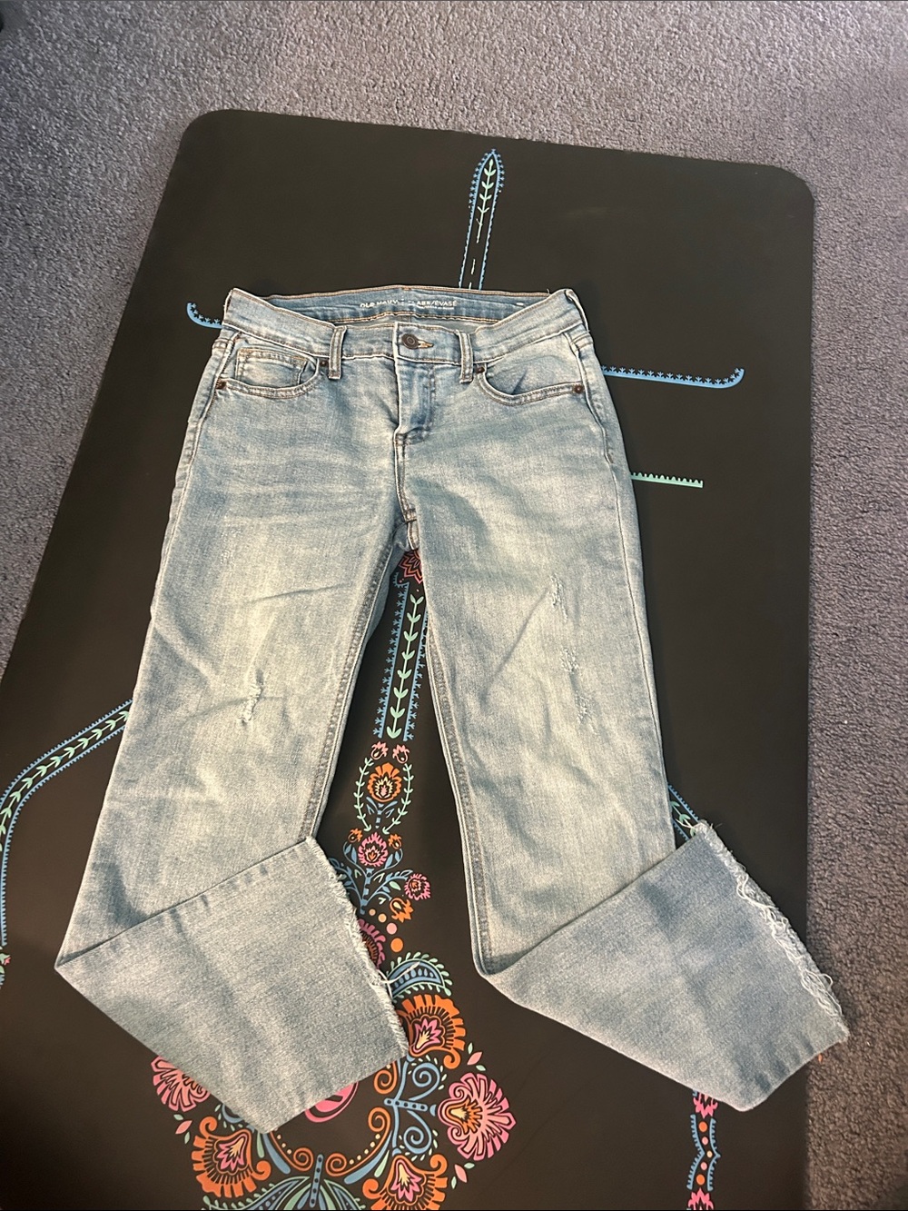 Old Navy Women's Light Wash Distressed Women's Flare Mid- Rise Jeans, Size 2